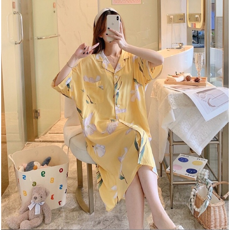 Đầm lanh lụa freesize rộng cực mềm mát, nhiều hoạ tiết
