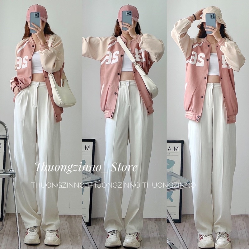 [Ảnh thật/Video]Áo bomber jacket E426 dày dặn Hàn Quốc Áo khoác chống nắng hàng Quảng Châu