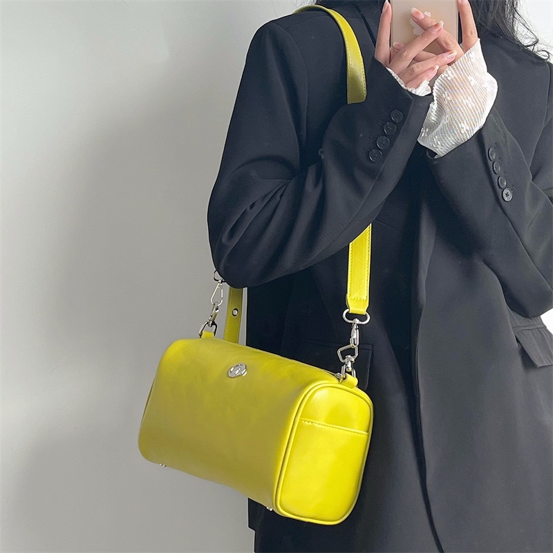 Túi đeo chéo IELGY hình trụ phong cách Retro đa năng dành cho nữ