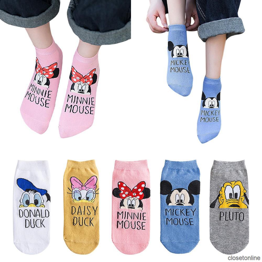 DISNEY DONALD DUCK Tất Nữ Mềm Mại In Hình Vịt Donald Đáng Yêu