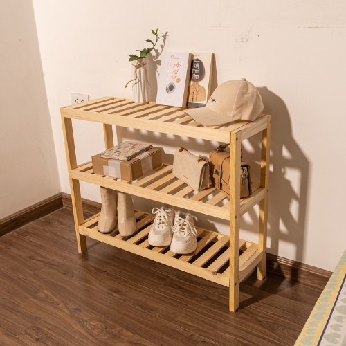 Kệ giày dép gỗ thông Tee Decor - Giá để giày dép lắp ghép dễ dàng - Chịu lực tốt, Decor nhà xinh phong cách Hàn Quốc