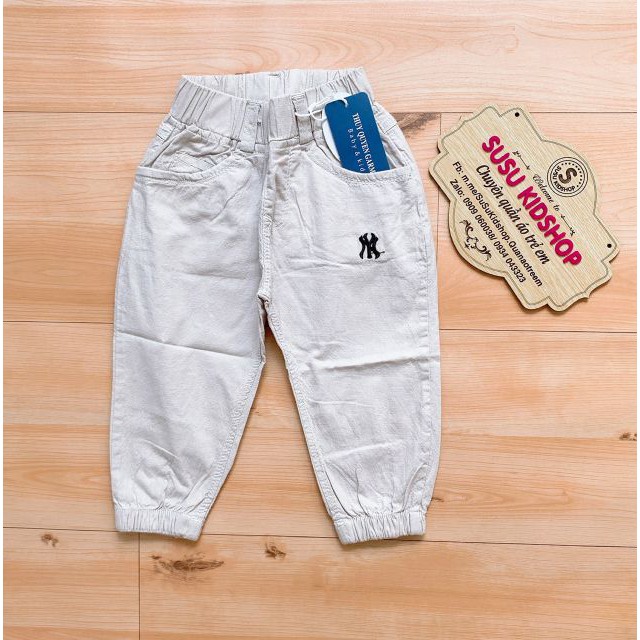 SIZE 1-8  QUẦN KAKI DÀI BÉ TRAI IN LOGO