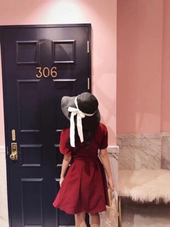 Đầm xoè đắp chéo cột nơ eo [B2501]