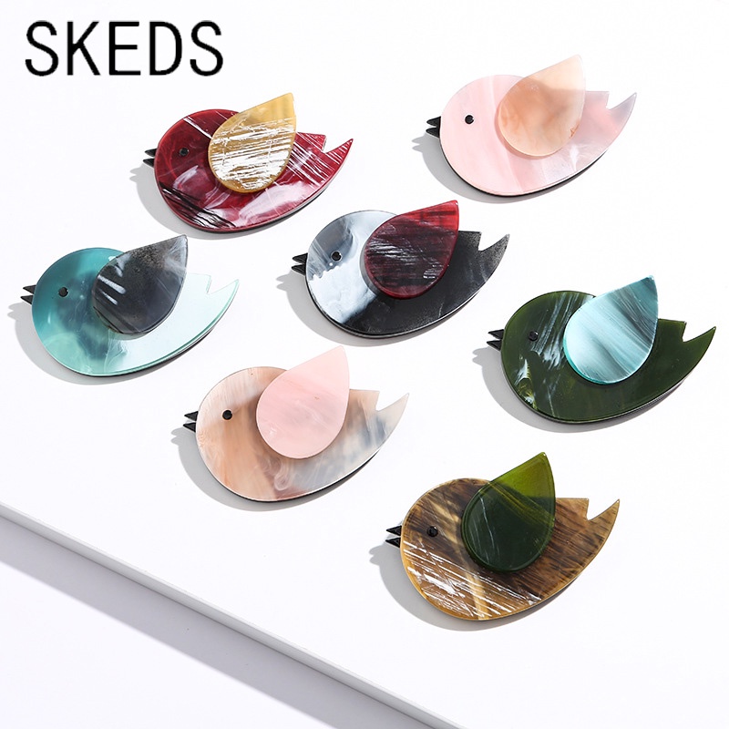 Trâm Cài Áo Hình Chú Chim Hoạt Hình Bằng Acrylic Kiểu Vintage Dễ Thương Cho Nam / Nữ