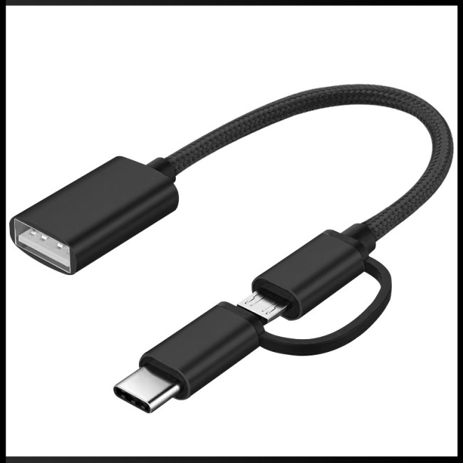 Dây Cáp Chuyển Đổi Dữ Liệu OTG 2 Trong 1 Type c Cho Điện Thoại / Máy Tính Bảng