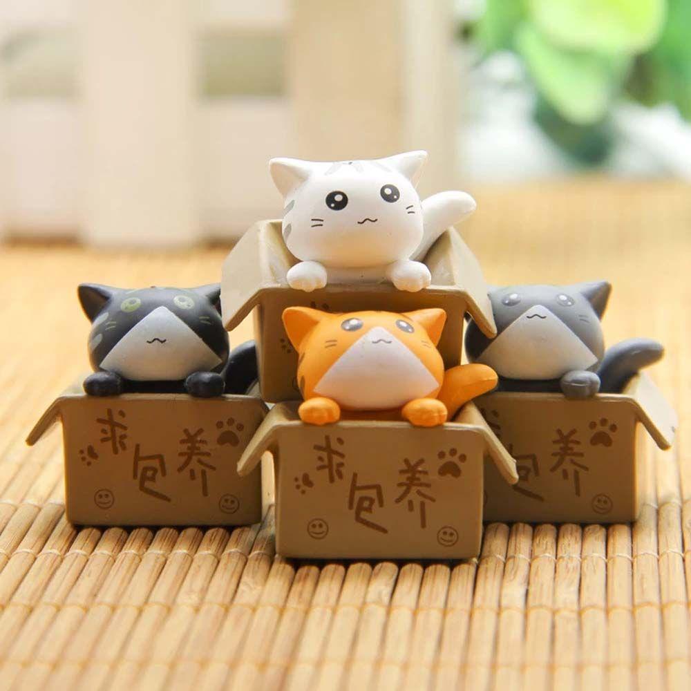 Rebuy1 Mô Hình Chú Mèo Hoạt Hình Bằng PVC Dễ Thương Trang Trí Xe Hơi