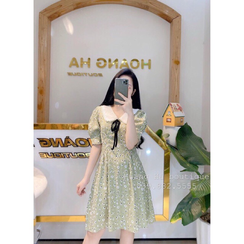 Vải caro hoa cúc