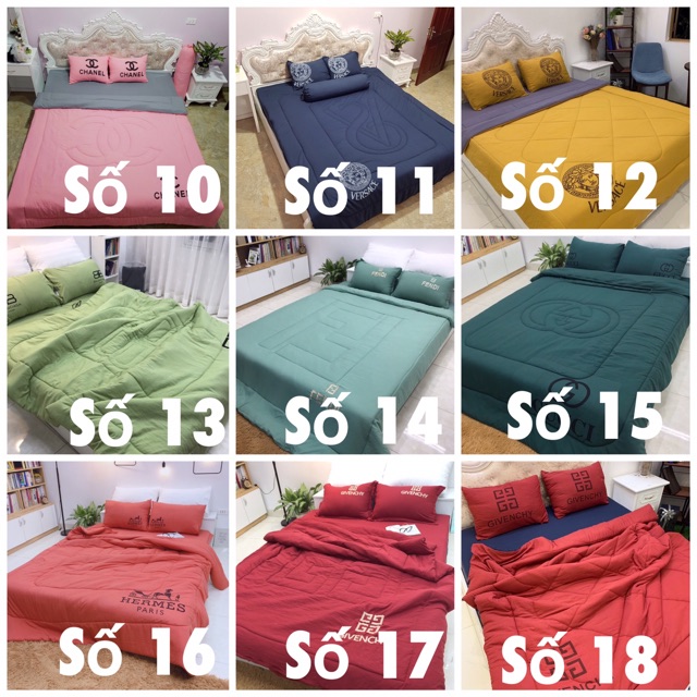 [GIÁ HỦY DIỆT] Trọn Bộ Chăn Ga Gối Cottong Đũi 5 Món Thương Hiệu