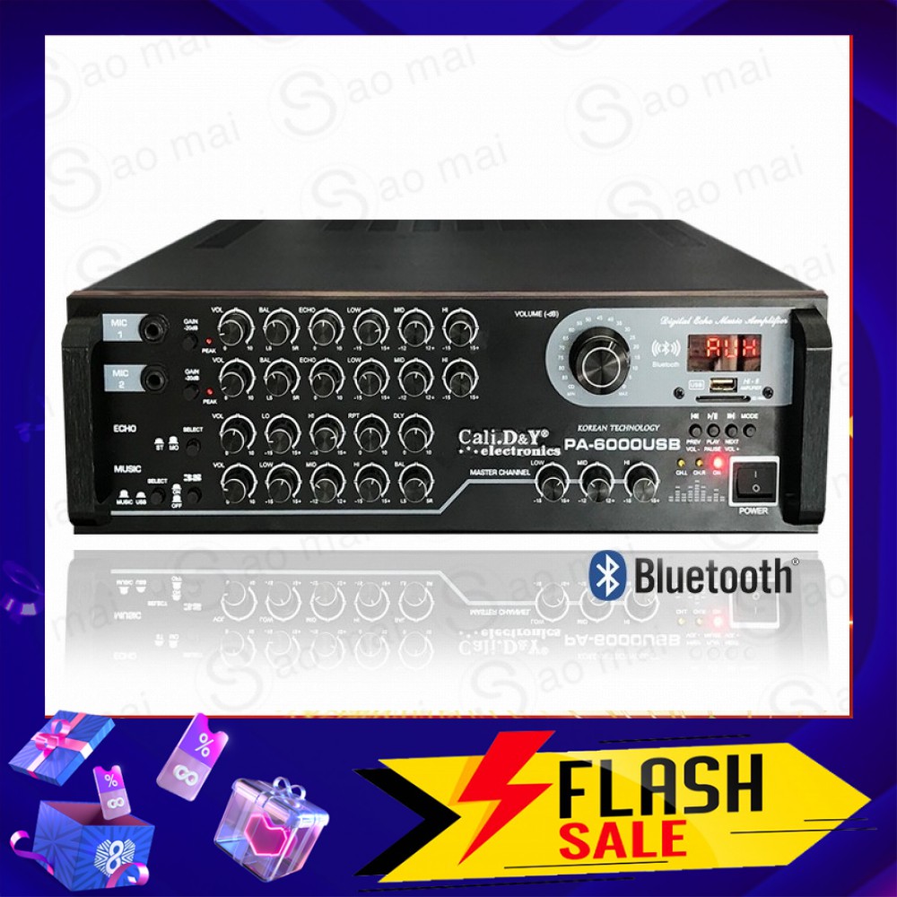 Ampli karaoke Amply nghe nhạc gia đình BLUETOOTH CALI D.Y PA-6000USB