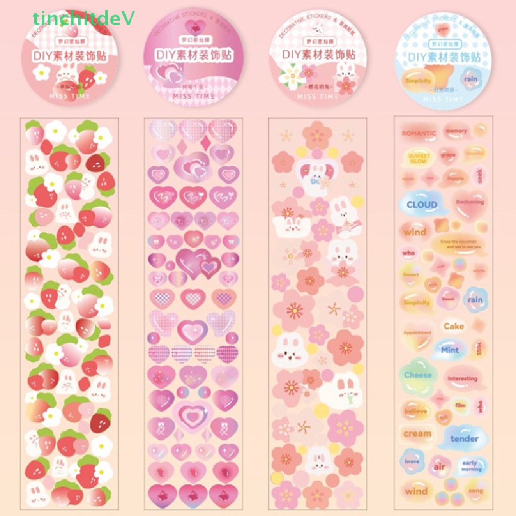 [TinchitdeV] Băng Keo Dán Trang Trí Thủ Công Cắt Laser Hình Trái Tim Dễ Thương DIY [Mới]