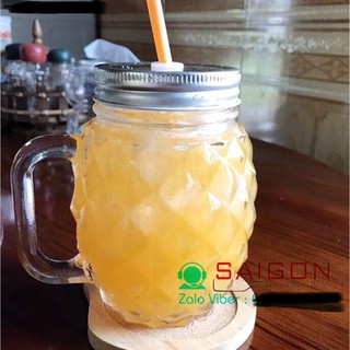 Cốc thủy tinh quai cầm có nắp hình quả dứa