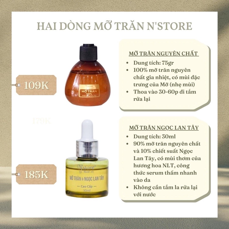 Mỡ Trăn Ngọc Lan Tây N'store triệt lông mặt, nách, bikini, tay chân,...dưỡng da, chấm mụn 30ml | WebRaoVat - webraovat.net.vn