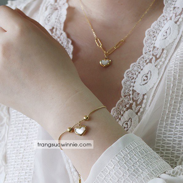 Lắc tay nữ titan Nacre heart