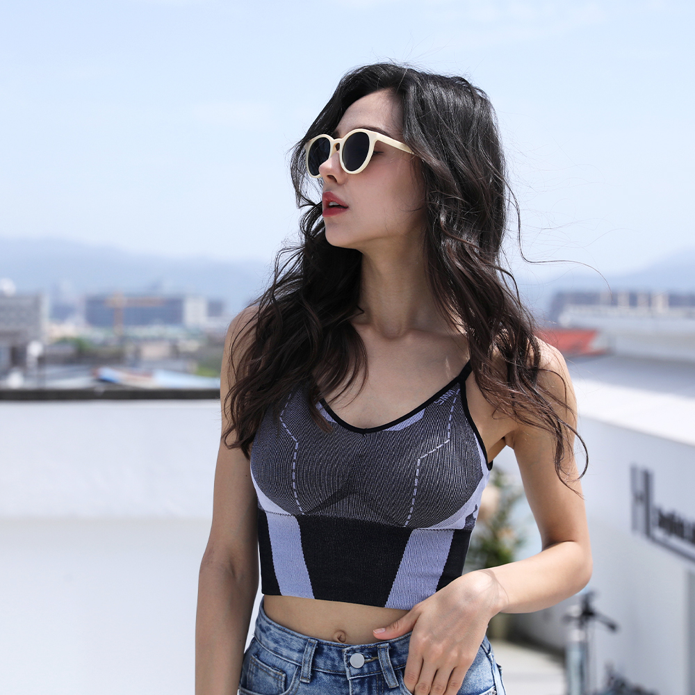 Áo lót AIJOLEN thể thao lưng đẹp 2 dây không gọng thép dễ thở màu tương phản