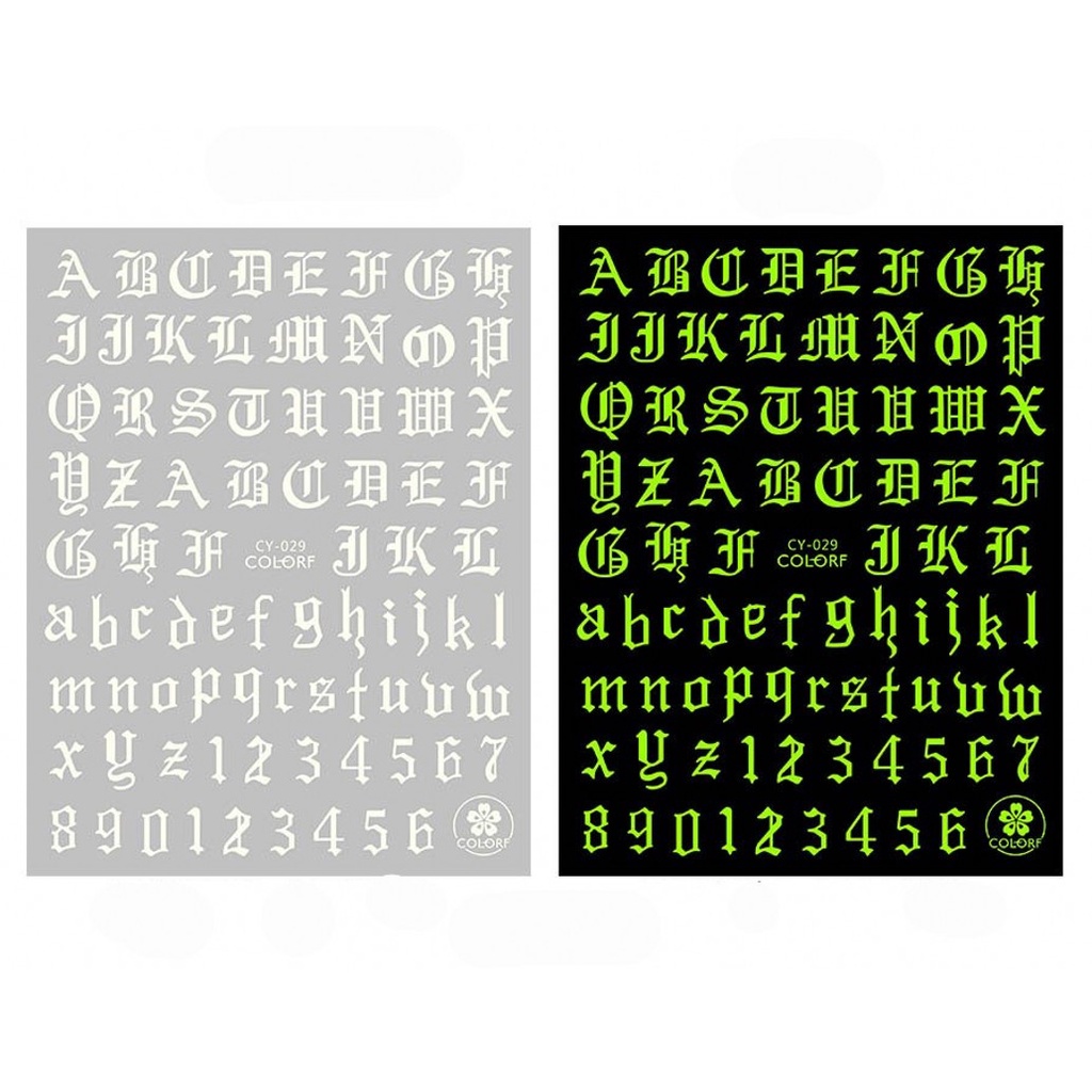 [Hàng mới về] Nhãn dán màu dạ quang 3D trang trí móng tay nghệ thuật