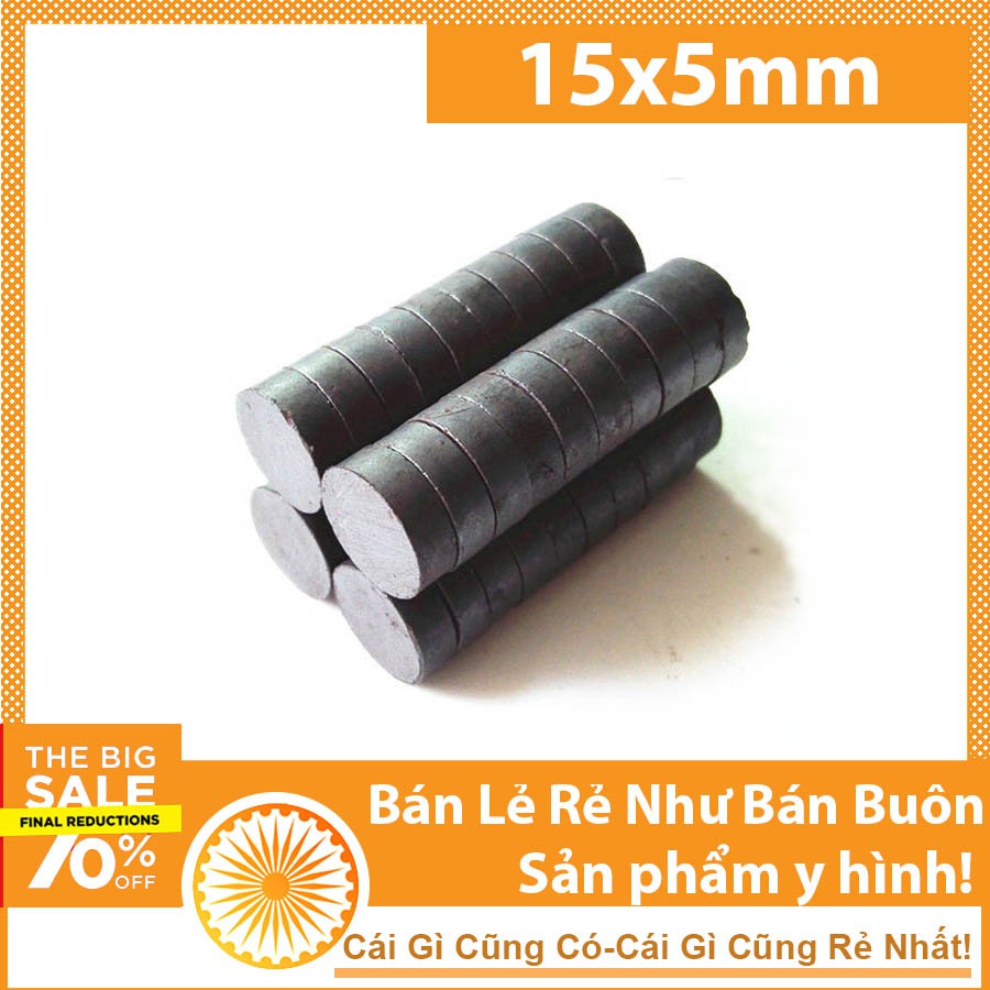 Nam châm đen 15x5mm nam châm ferrite tròn