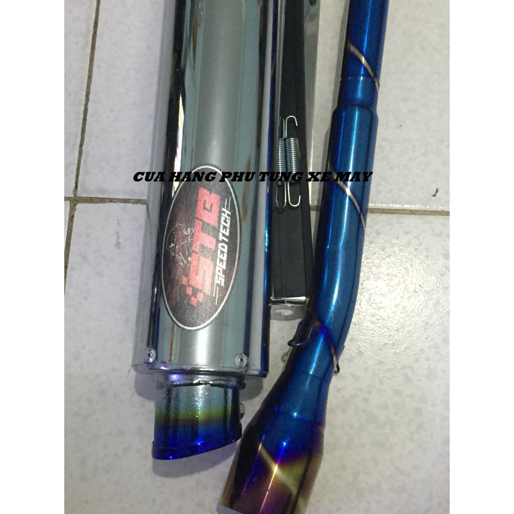Pô STB F1 gắn xe Dream, Wave, Sirius, Cup ( kèm cổ titan + pát treo + lò xo )