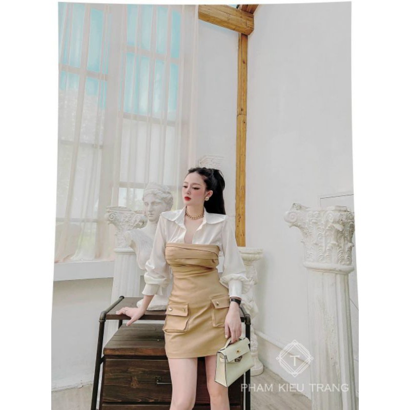 Set váy áo sơ mi thiết kế cao cấp