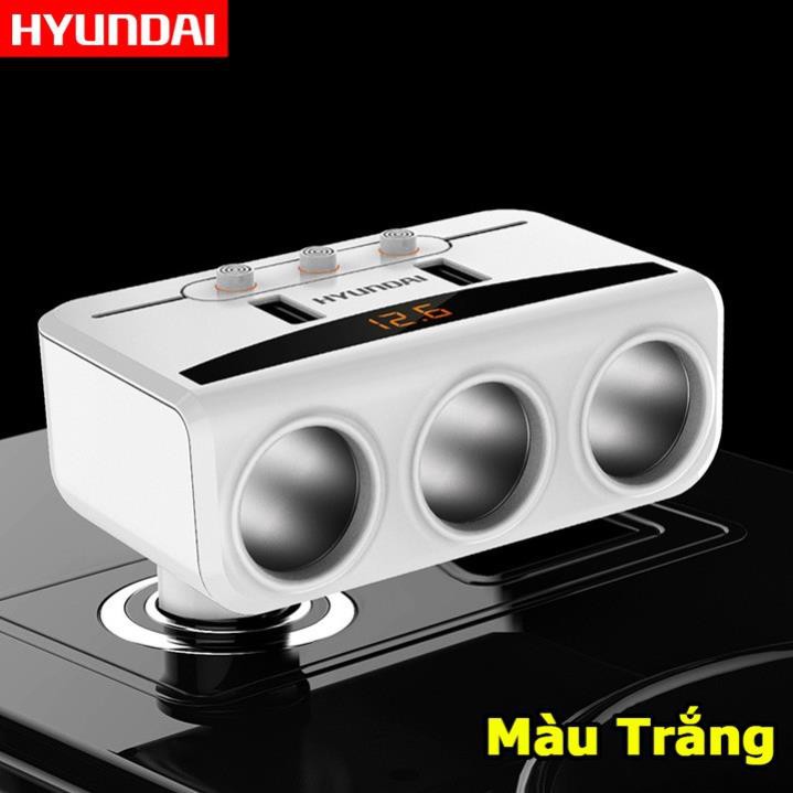 Bộ chia tẩu sạc ô tô 3 cổng đa năng Hyundai HY-29 kèm 2 cổng USB HY29 - Chính hãng