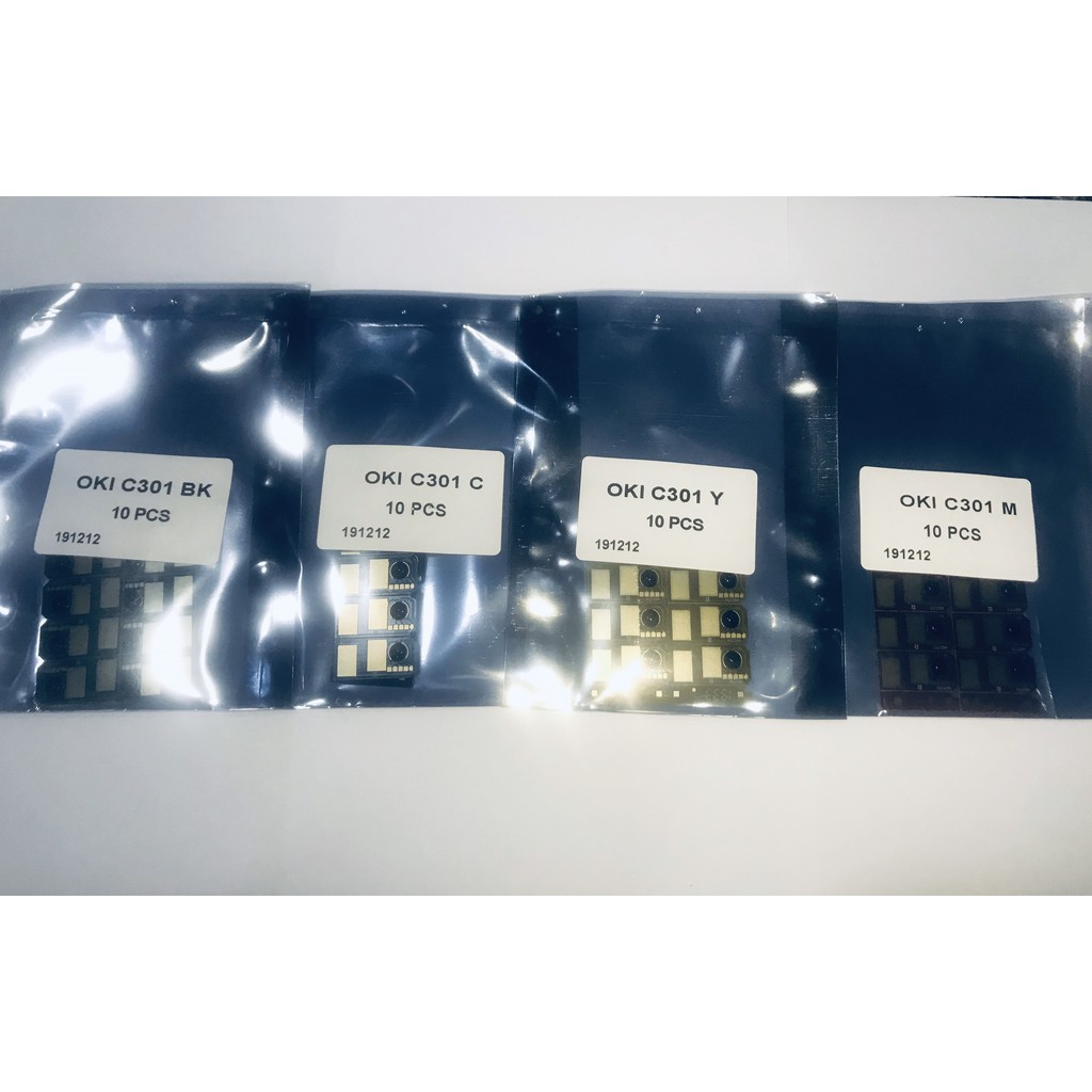 1 bộ Chíp Oki C301-321 bao gồm BK-C-Y-M- Chíp Oki 321