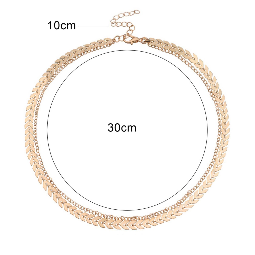 Vòng cổ 2 tầng thiết kế xương cá sang trọng quý phái dành cho nữ