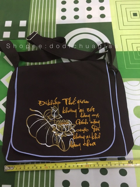 TÚI ĐI CHÙA # Túi Thêu Thư Pháp Cở Lớn