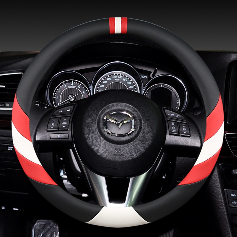 Bao Da Bọc Vô Lăng Xe Hơi Chống Trượt Cho Mazda 2 Mazda 3 Atenza AXELA BT-50 CX5 CX7 CX3 CX9 CX30 38cm