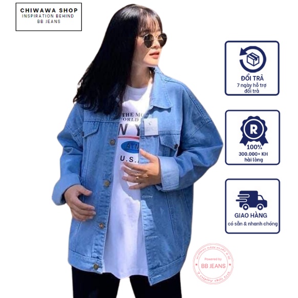 Áo khoác jean nữ xanh nhạt style cô gái đại dương xinh đẹp CHI071