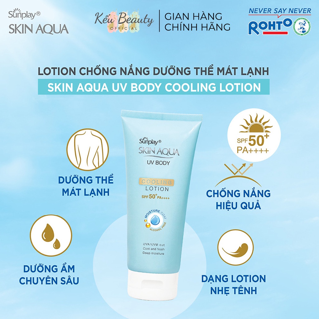Kem chống nắng dưỡng thể Sunplay Skin Aqua Uv Body Cooling & Whitening Lotion  Spf 50+ Pa++++ (150g)
