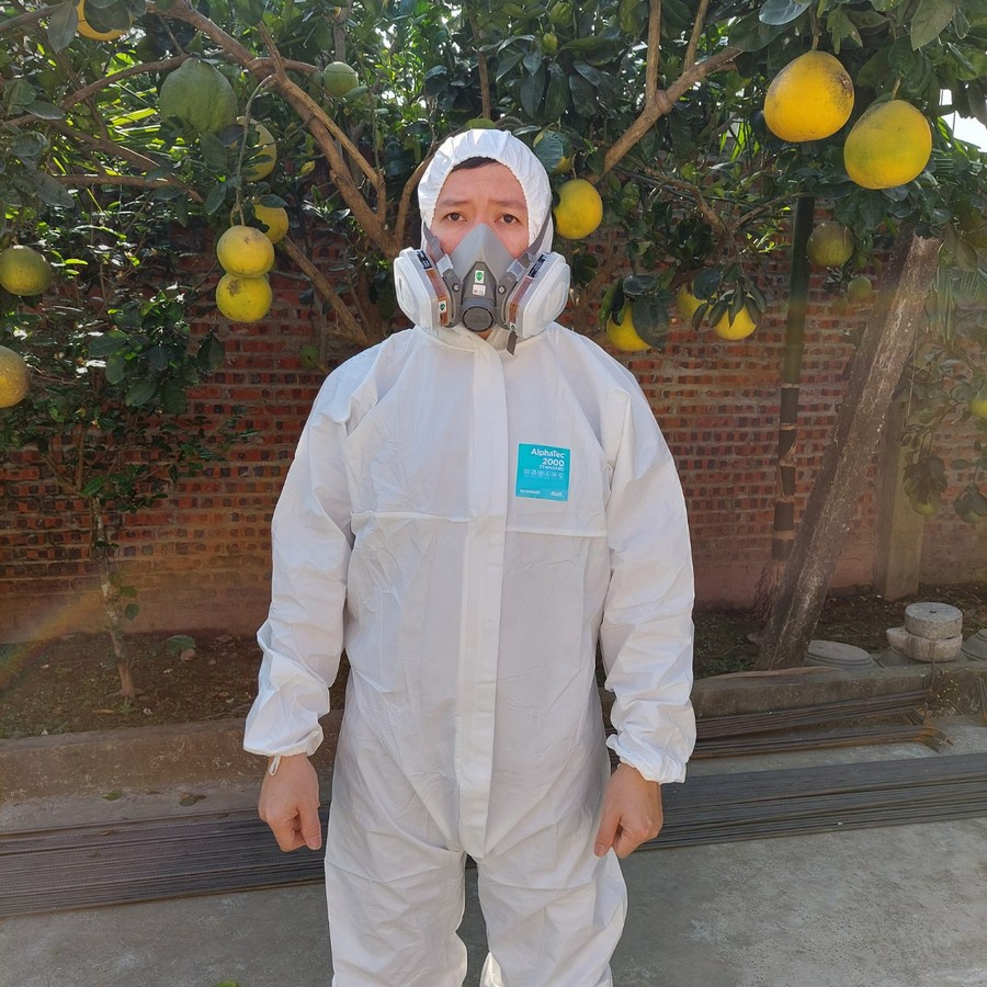 Bộ quần áo chống hoá chất, bộ đồ phun thuốc phun sơn Ansell Alphatec dùng nhiều lần