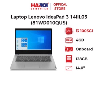 Laptop Lenovo IdeaPad 3 14IIL05 (81WD010QUS) (Core i3 1005G1 4GB RAM 128GB SSD 14 FHD Win10 thumbnail