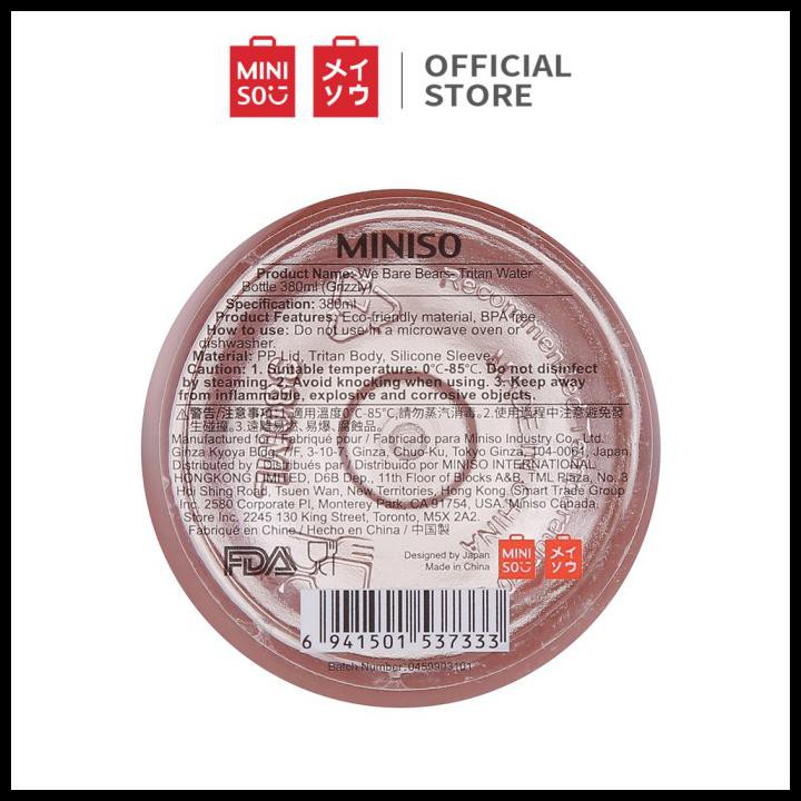 Miniso Bình Nước Nhựa 380ml Hình Gấu Trúc