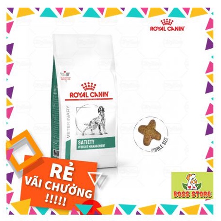 Thức ăn hỗ trợ kiểm soát cân nặng cho chó hạt cho chó bị béo phì Royal canin Satiety Weight Management -