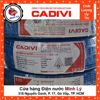 Dây Điện CADIVI CV 3.5 1X3.5 mm2 Đơn Mềm Cao Cấp (100m/cuộn)