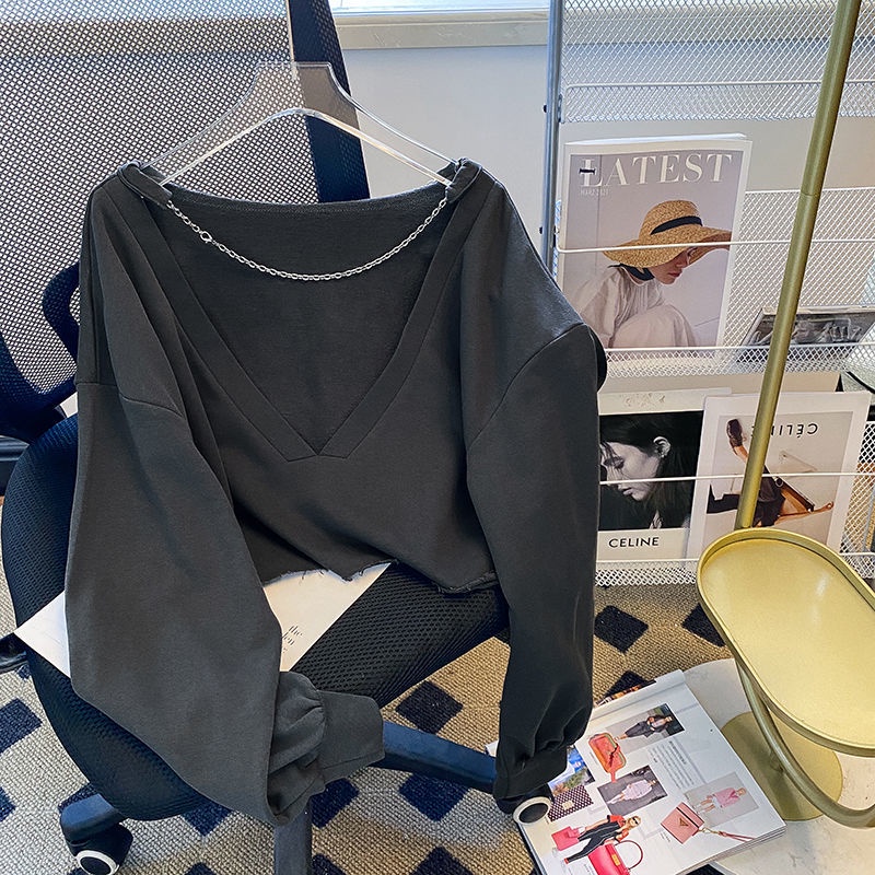 Áo Sweater Cổ Chữ V In Họa Tiết Bướm Xinh Xắn Theo Phong Cách Mùa Thu Retro Dành Cho Nữ