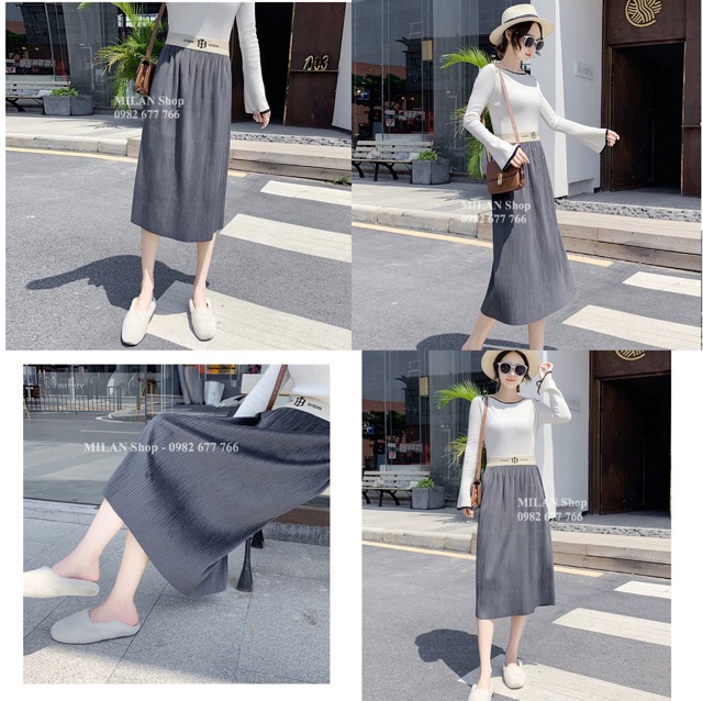 Chân váy nhung cạp chun chữ sang chảnh hot hit | BigBuy360 - bigbuy360.vn