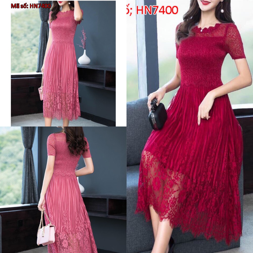 ➡️HN7400 ĐẦM XÒE PHỐI REN DẬP LY CÁCH ĐIỆU SANG TRỌNG - HÀNG NHẬP KHẨU - HÀNG NHẬP KHẨU