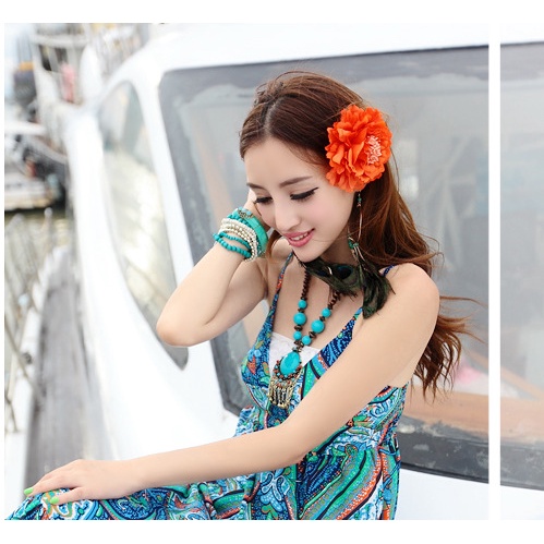 Kẹp Tóc Đính Hoa Mẫu Đơn Phong Cách Bohemian