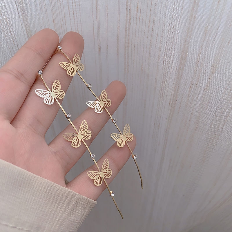 Bông Tai Hình Bướm Dáng Dài Xinh Xắn Dành Cho Nữ