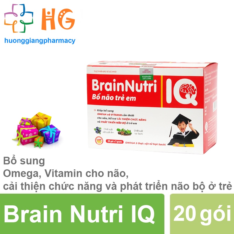Cốm bổ não trẻ em Brain Nutri IQ giúp bổ sung omega 3 và vitamin cần thiết cho não giúp phát triển não bộ ở trẻ em