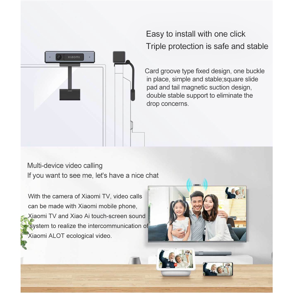 Webcam Xiaomi Mi TV 1080P HD Có Micro / Ba Cài Đặt Bảo Vệ TV Thông Minh / Giảng Dạy / Họp