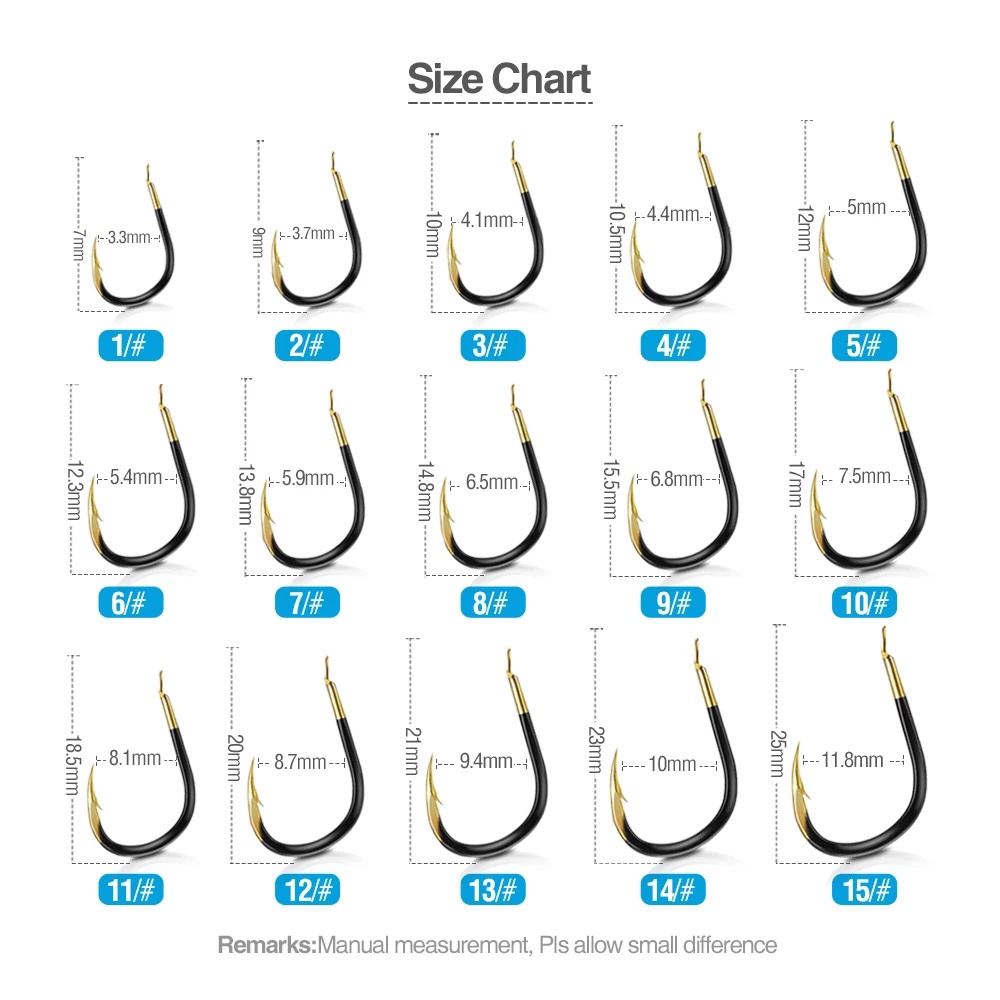 Set 50 lưỡi câu cá bằng thép 1-15#