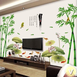 Decal dán tường Sen tre