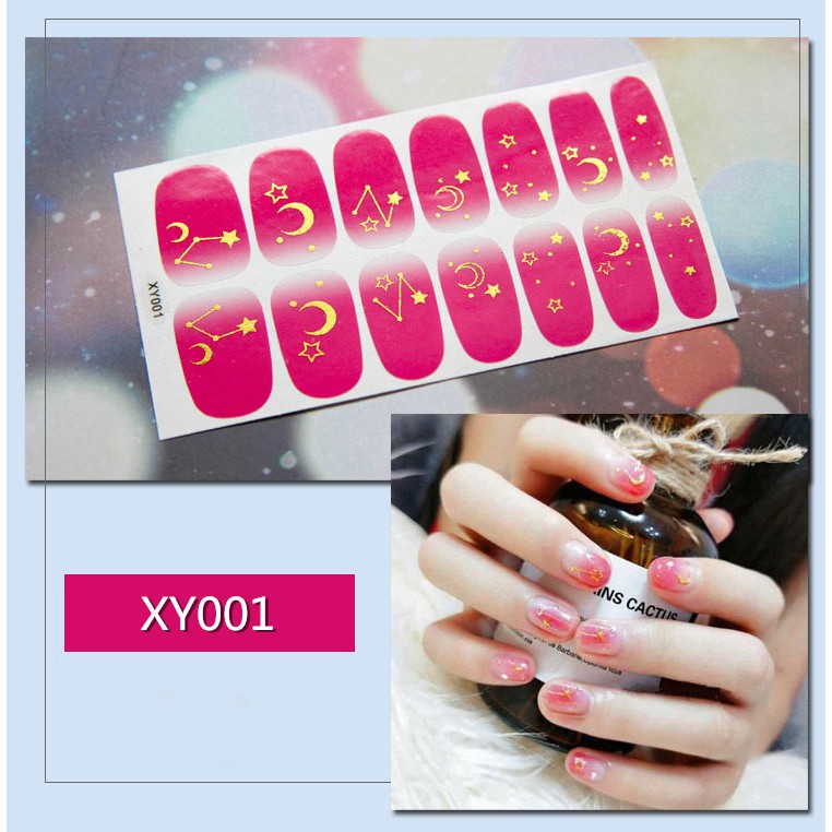 Bộ 14 miếng dán móng tay làm nail - Sticker dán trang trí móng tay họa tiết dễ thương