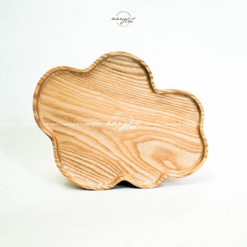 Khay gỗ hình đám mây- khay gỗ decor(25cmx20cm)