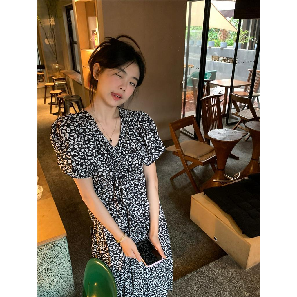 Đầm Hoa Xếp Ly Dáng Ôm Thời Trang Mùa Hè Pháp Quý Phái 63881