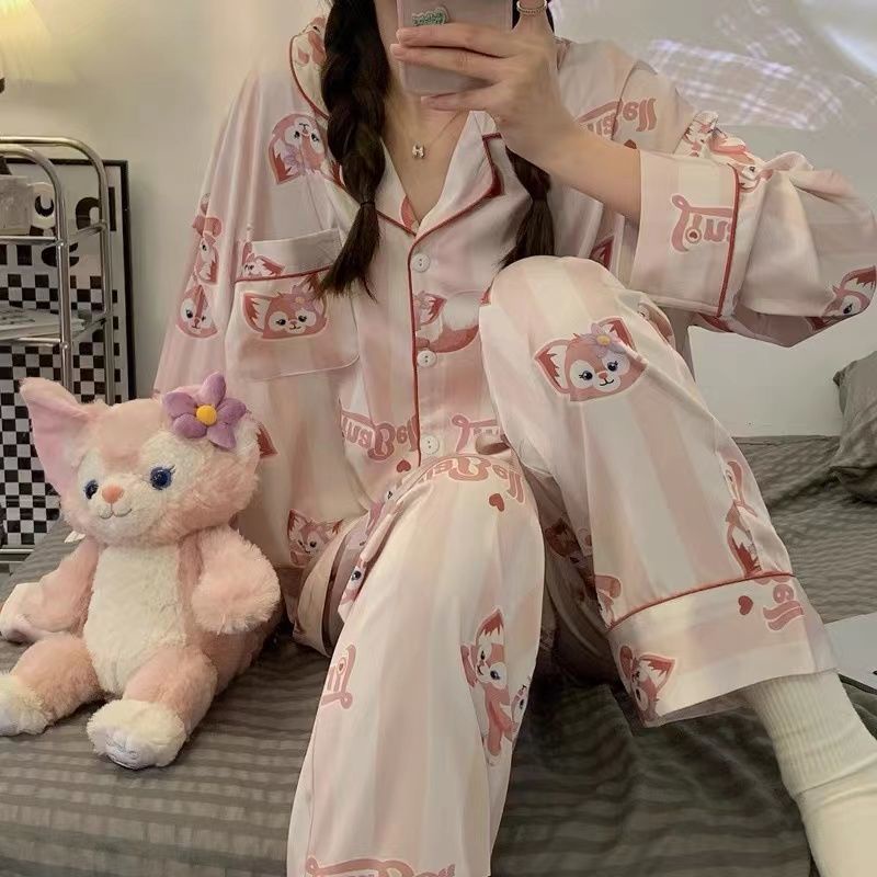 Hakkv Kuromi Lingna Belle Bộ Đồ Ngủ Xuân Thu Tay Dài Quần Dài Dễ Thương Ngọt Ngào Cho Nữ Sinh