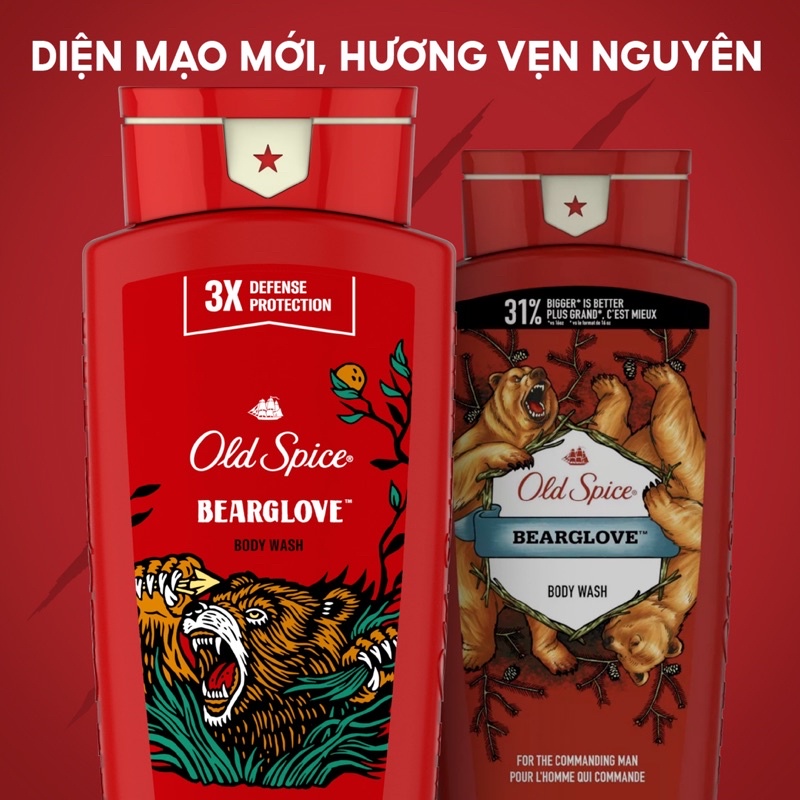 Sữa tắm nam Gel Old Spice Bearglove 473ml