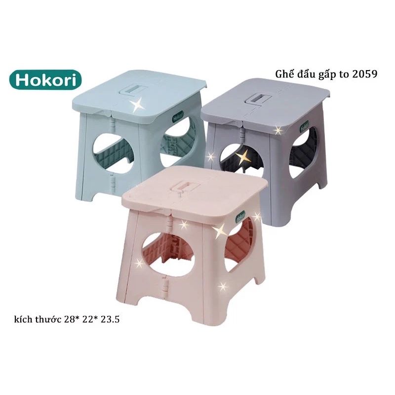 Ghế đẩu gấp gọn Hokori Nhựa Việt Nhật