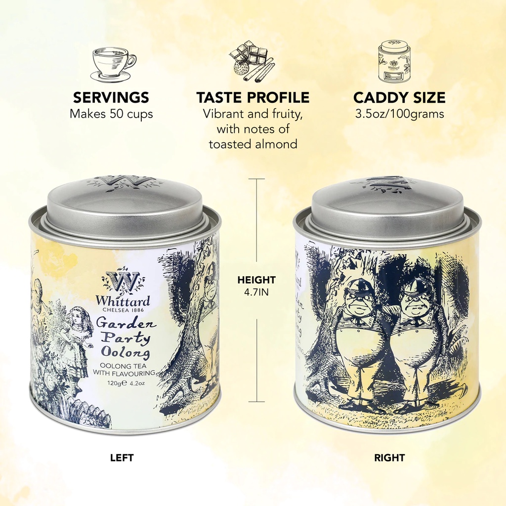 Bộ sưu tập tiệc trà Alice In Wonderland Whittard Tea Caddy hũ 100g - 120g
